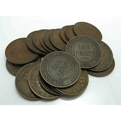 Aust: George V (1911-36) Penny Collection