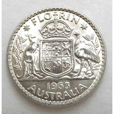 Aust: Silver Florin 1963