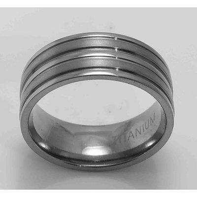 Titanium Ring : Matte & Polished Bands