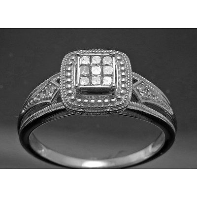14Ct White Gold Diamond Ring