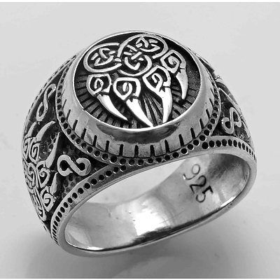 Sterling Silver Celtic Claw & Infinity Ring