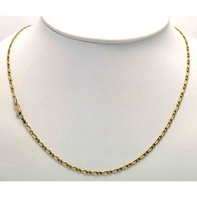 9Ct Gold Chain: Diamond-Cut Curb Link In Figaro Pattern