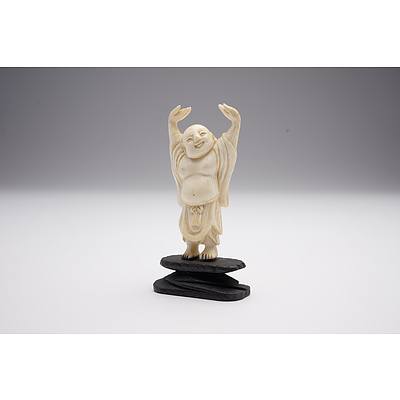 Chinese Carved Ivory Figure of a Hotei, Early to Mid 20th Century