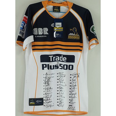 2018 Signed Brumbies Jersey and Two 1997 Grand Final ACT Brumbies Tribute Caps