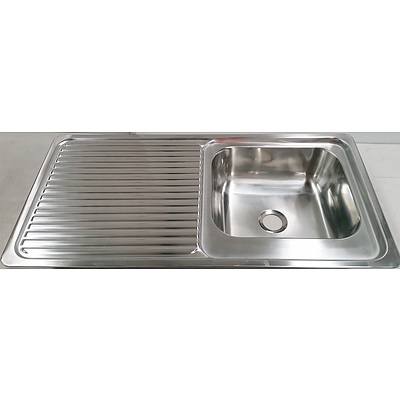 Enware EWS400 1000mm Left Hand Bowl Stainless Steel Inset Sink - RRP $470.00 - Brand New