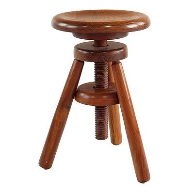 Contemporary Handcrafted Adjustable Swivel Piano Stool