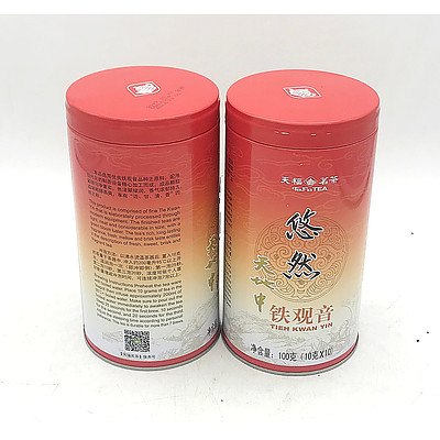 Ten Fu's Tea Tieh Kwan Yin Oolong Tea 100g Tin, Double Box Set