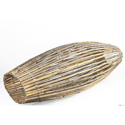 Large Vintage Tribal Bamboo Fish Trap