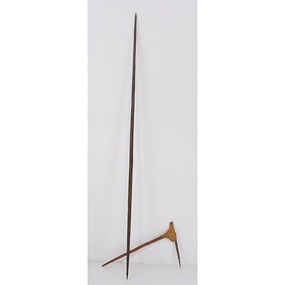 PNG Palmwood Bow and PNG Wooden Adze