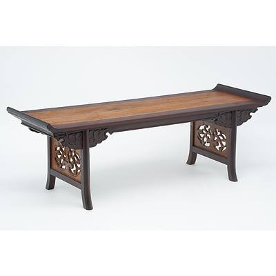 Miniature Chinese Carved Rosewood Altar Table, 20th Century