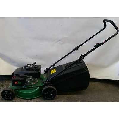 Ozito LTR 529 Electric Line Trimmer, Gardenline Essential 161cc Lawn Mower and 20 Litre Fuel Can