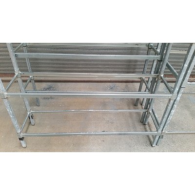 Metal Coolroom/Storeoom  Shelf Racks - Lot of Three Bays