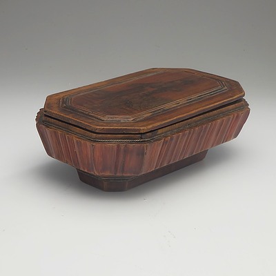 A Stained and Painted Wooden Box, Late 20th century