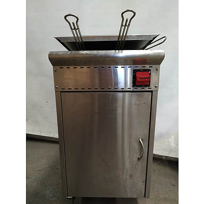 Commercial Gas burner Deep fryer with Wheels comes with covers & 2 baskets & Mesh fryer scoop