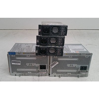Cisco & HP ProCurve Assorted Power Supply Modules - Lot of Five