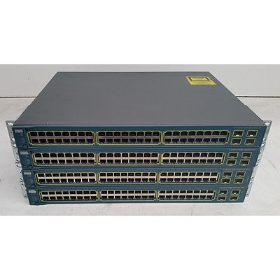 Cisco Catalyst (WS-C3560-48PS-S) 3560 Series 48-Port Fast Ethernet Switches - Lot of Four