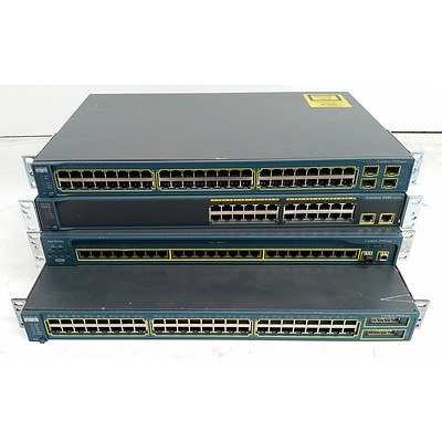 Cisco Catalyst Assorted Network Switches - Lot of Four