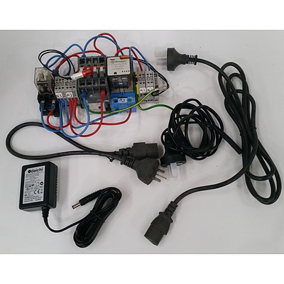 Selection of Electrical Relays Components, Power Adapters, and Power Leads