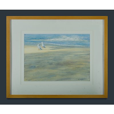 TROUGHTON Guy (b.1960) Two Seagulls on a Beach
