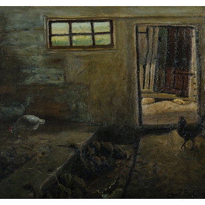 PEDERSEN-BELLINGE Christian (Danish 1897-1984) 'Farmhouse Interior'