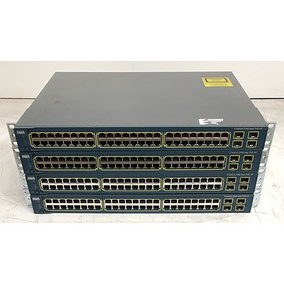 Cisco Catalyst (WS-C3560-48PS-S) 3560 Series 48-Port Ethernet Switches - Lot of Four