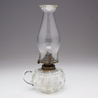 Clear Star Dimpled Glass Finger Oil Lamp