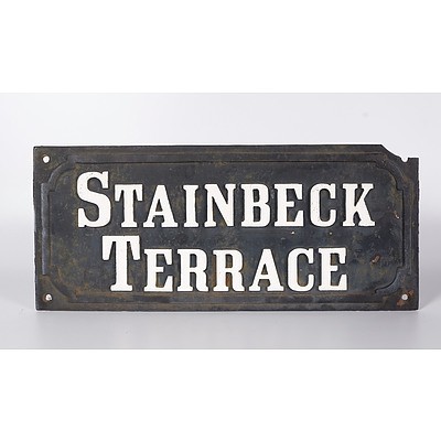 Cast Iron Street Sign, 'Stainbeck Terrace'