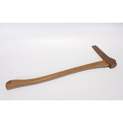 Steel Morticing Axe with Wooden Handle, By Brades & Co, Birmingham