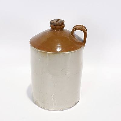 Salt Glazed Stoneware Demijohn, 2.5 Gallons 1963 with Screw Top