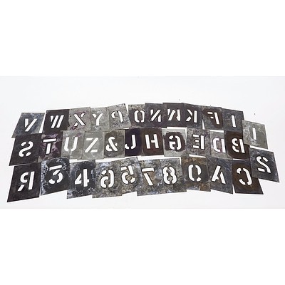 Wool Bale Stencils - Numbers 0-9 and Letters A-Z (L is missing)