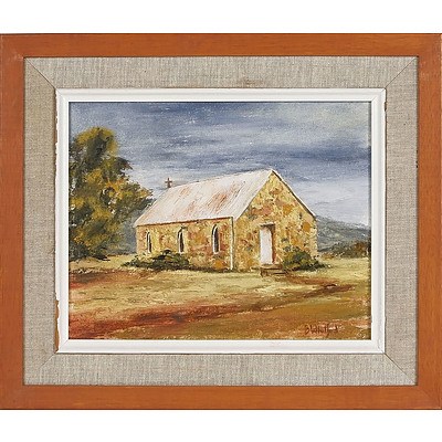  'St Ninian's Church, Canberra' - B Whitford, Oil On Board
