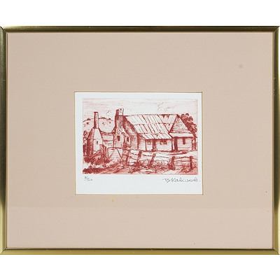  'Bush Homestead' - B Kaliwode, Engraving Framed Under Glass