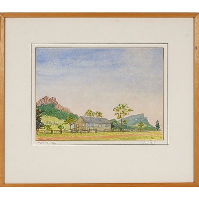  'Mount View, Dunkeld' - P E Day, Watercolour Framed Under Glass