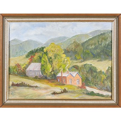  'Country Homestead' - RN 1976, Oil On Board