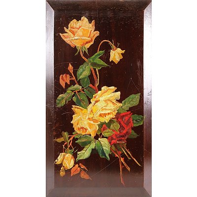 Wooden Panel with Roses