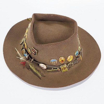 Akubra Hat with 50 Badges