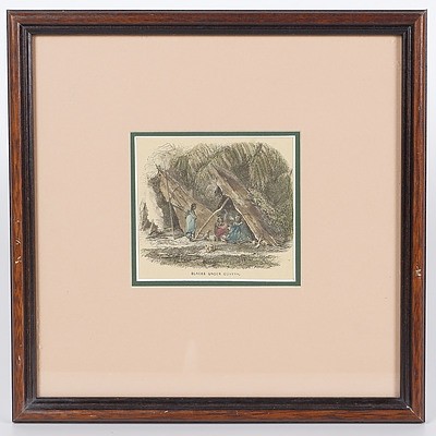  'Blacks Under Gunyah', Framed Tinted Print