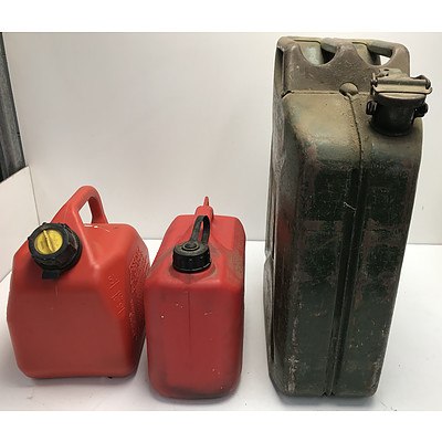 Lot Of Three Petrol Cans