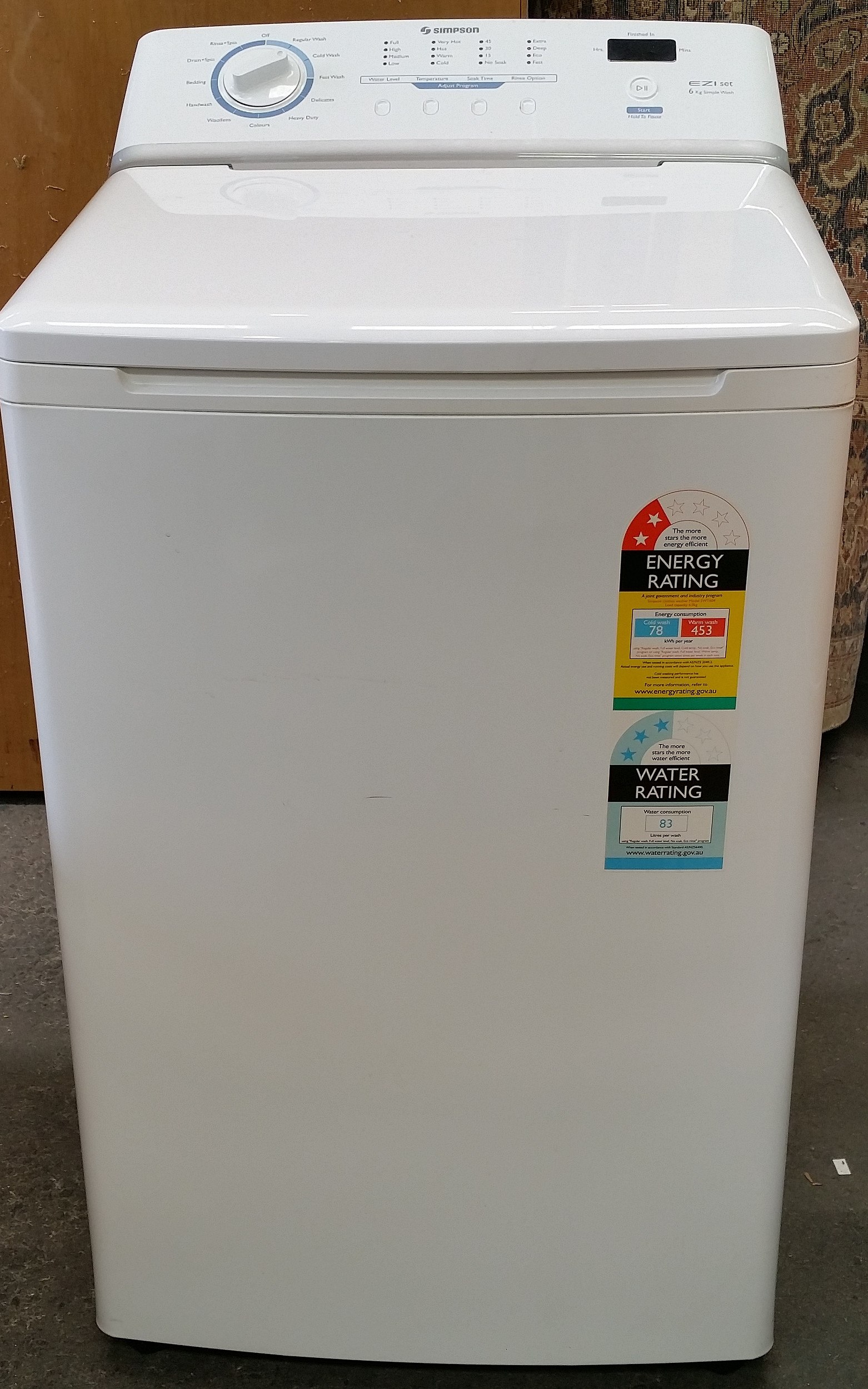 Simpson 6.0KG Ezi Set Washing Machine - Lot 1091859 | ALLBIDS