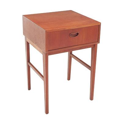 Vintage Teak Side Table with Drawer