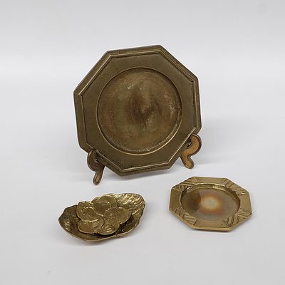 Group of Brassware, Including Trivet, Flower and Ashtray