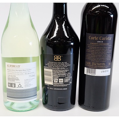Three Bottles of Wine and Liquor including Corte Carista 2015 Chianti Superoire From Italy, Baileys, Margaret River 2018 Sauvigon Blanc Semillon