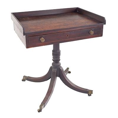 Unusual George III Regency Period Mahogany Pedestal Writing Table of Small Proportions, Circa 1800