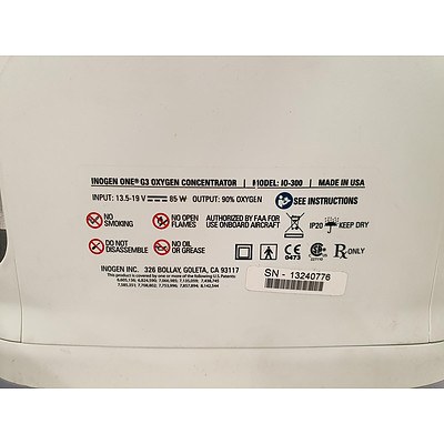 Inogen One G3 IO-300 Portable Oxygen Concentrator - ORP $4500+