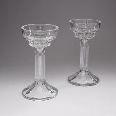 Two Cut Crystal Candle Holders