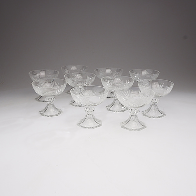 Ten Matching Cut Crystal Sweet Coupes
