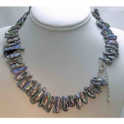 Fresh-Water Cultured Pearl Necklace-Baroque Biwa Pearls