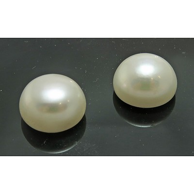 Pair Of Large Cultured Pearls 13Mm