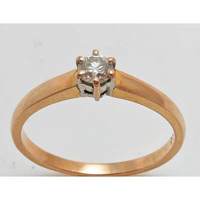18ct Gold Diamond Ring, Pink & White Gold 