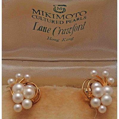 Mikimoto 14ct Gold Earrings
